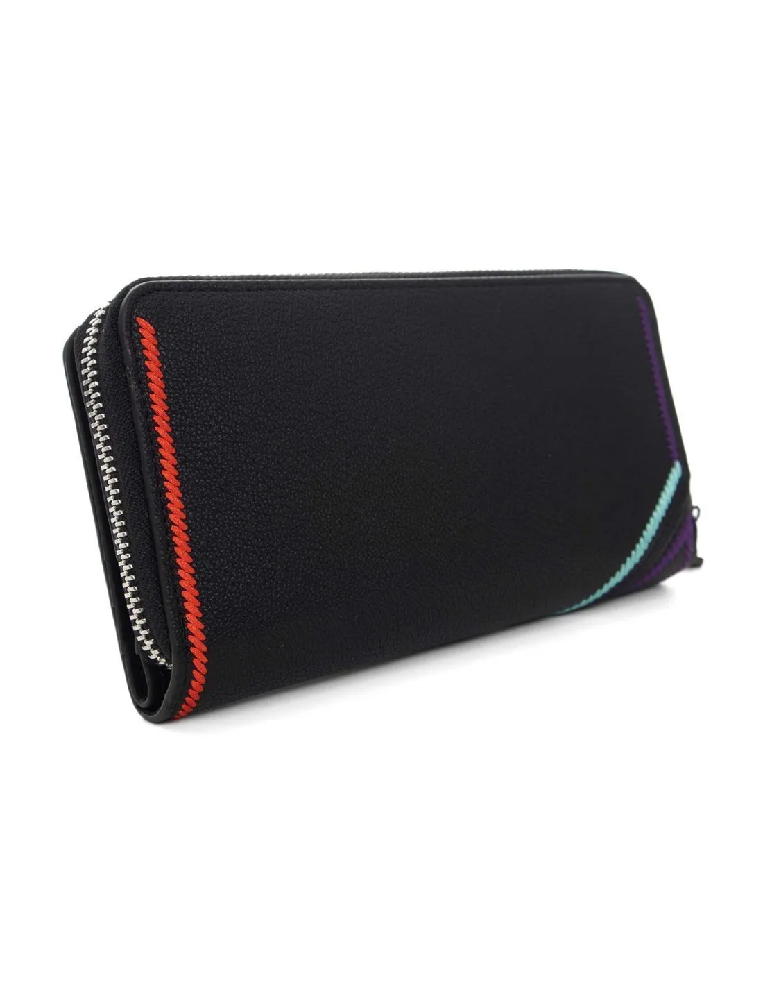 DESIGUAL - Monedero negro y multicolor Cleo Black Maya Maxi 24WAYP07 